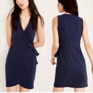 Madewell Navy Texture & Thread Short-Sleeve Side-Tie‎ Dress M